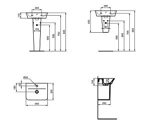 Раковина на пьедестале Ideal Standard Connect Air E035901 купить в интернет-магазине Sanbest