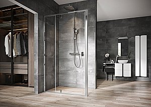 Душевой уголок Ravak Nexty NDOP2+NPSS 100х100 профиль блестящий хром/стекло прозрачное купить в интернет-магазине Sanbest