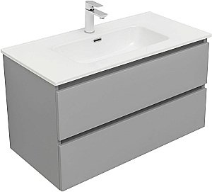 Тумба с раковиной Aquanet Вега 2.0 337962/284029 90 мисти грин для ванной в интернет-магазине Sanbest