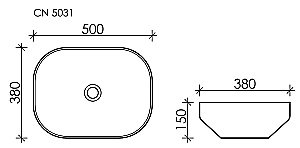 Раковина накладная Ceramica Nova Element 50 CN5031 купить в интернет-магазине Sanbest
