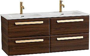 Тумба с раковиной Cezares ECO-CER-N 120 ECO-CER-N-1200-4C-SO-2-NCS-P орех шоколад софт для ванной в интернет-магазине Sanbest