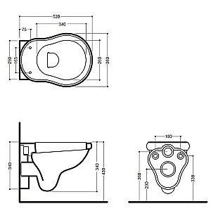 Унитаз подвесной Kerasan Retro 1015 белый купить в интернет-магазине Sanbest