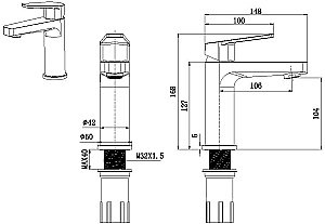 Смеситель для раковины Allen Brau Eclipse 5.E1001-31 черный матовый купить в интернет-магазине сантехники Sanbest