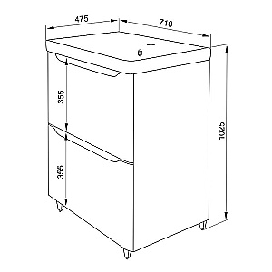 Тумба с раковиной Azario Lotos 70/2 Н CS00081986 белая для ванной в интернет-магазине Sanbest