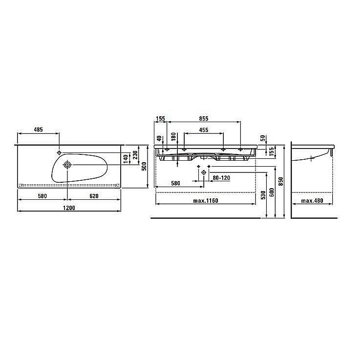 Раковина Laufen Palomba 8.1480.6.000.104.1 белая купить в интернет-магазине Sanbest