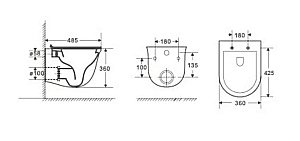 Унитаз с инсталляцией WeltWasser AMBERG 506 + TELBACH 004 GL-WT + AMBERG RD-BL купить в интернет-магазине Sanbest