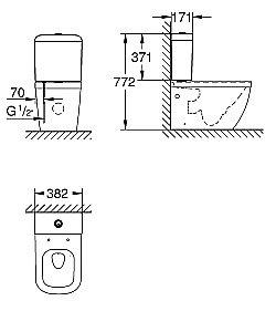 Унитаз Grohe Euro Ceramic 39338H 332 безободковый, с бачком, слив-торнадо купить в интернет-магазине Sanbest