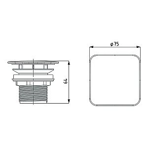 Донный клапан Kaldewei 717 Черный купить в интернет-магазине сантехники Sanbest