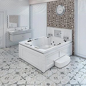 Минибассейн Радомир  Римини Silver 1-30-0-0-0-047С 190х150 Серый мрамор купить в интернет-магазине Sanbest