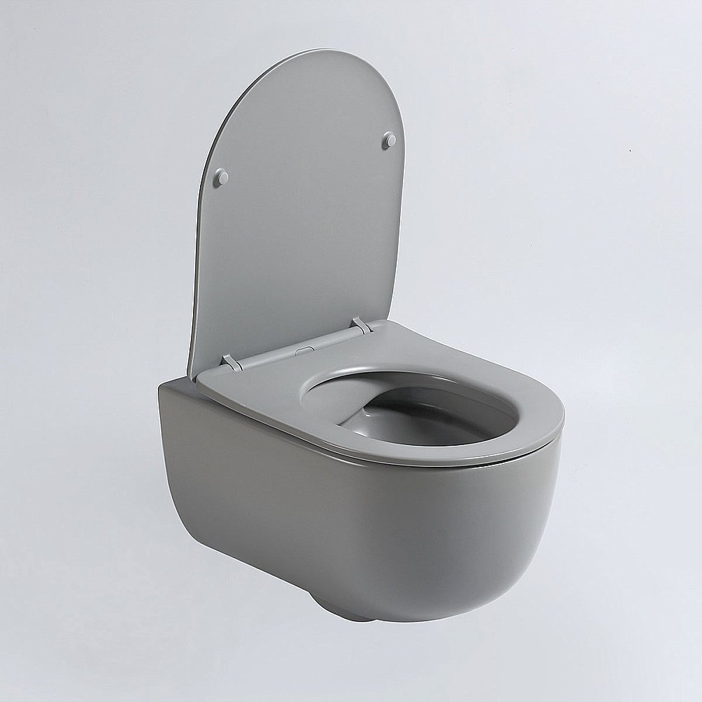 Унитаз Vincea Evo VT1-34SMG безободковый, с крышкой микролифт, серый матовый купить в интернет-магазине Sanbest