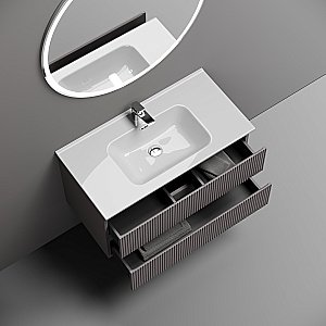 Тумба с раковиной Sancos Snob T 90 SNT90SM серая матовая для ванной в интернет-магазине Sanbest