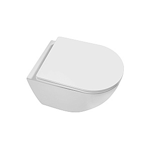 Унитаз подвесной Grossman Thin Rim GR-5601S белый, безободковый, с крышкой микролифт купить в интернет-магазине Sanbest