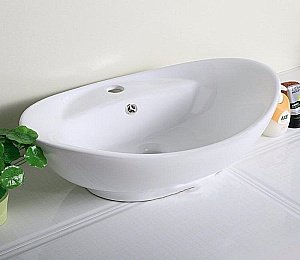 Раковина накладная Ceramalux N 59,5 9018 белая купить в интернет-магазине Sanbest