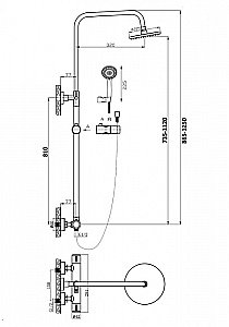 Душевая система Orange Thermo T02S3-912b черный матовый купить в интернет-магазине сантехники Sanbest