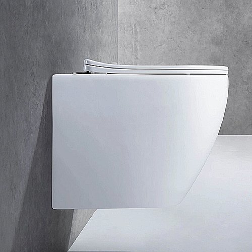 Унитаз подвесной Ceramalux CL2196-1 белый, безободковый, с крышкой микролифт купить в интернет-магазине Sanbest