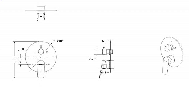 Смеситель для душа Bravat Rhein PB8429564CP-2-ENG купить в интернет-магазине сантехники Sanbest