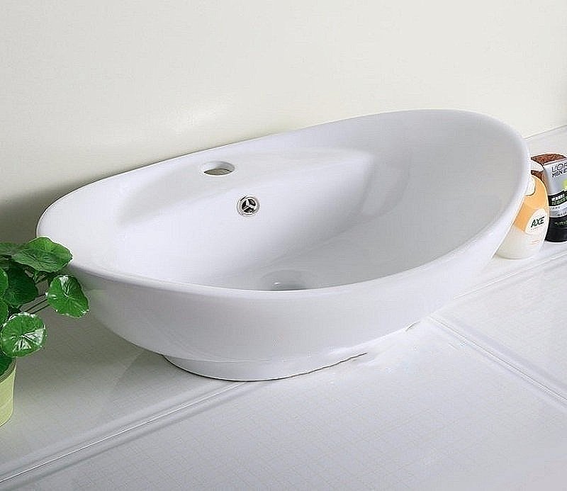 Раковина накладная Ceramalux N 59,5 9018 белая купить в интернет-магазине Sanbest