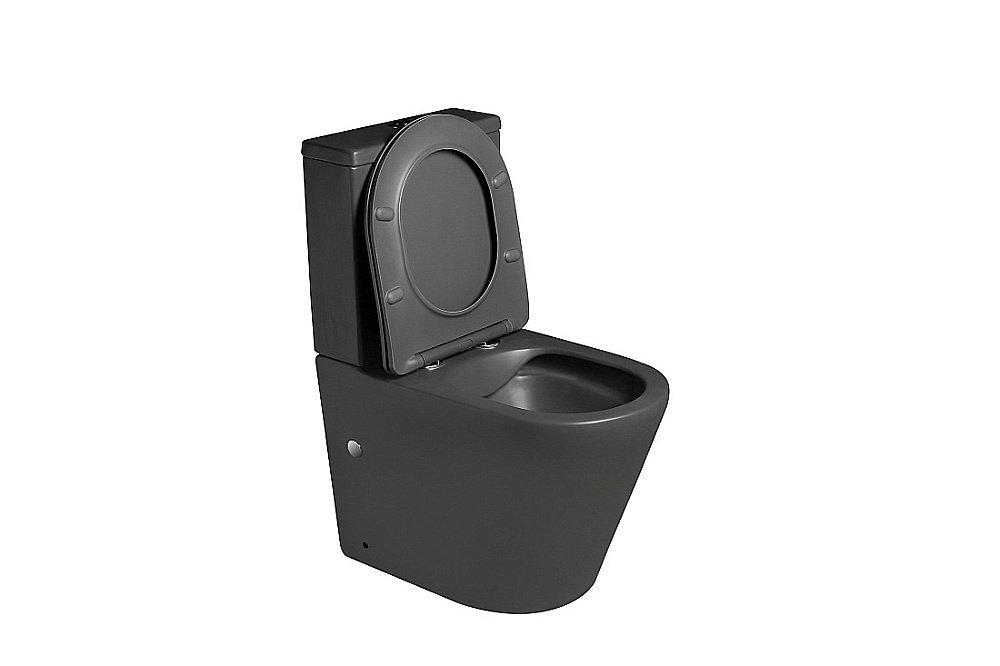 Унитаз напольный SantiLine SL-5014MG серый матовый, безободковый, с бачком, с крышкой микролифт купить в интернет-магазине Sanbest
