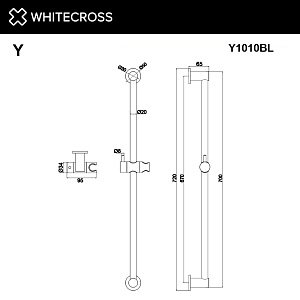 Душевая штанга WhiteCross Y Y1010BL черная купить в интернет-магазине сантехники Sanbest