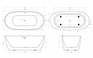 Акриловая ванна BelBagno BB415 170х80 белая купить в интернет-магазине Sanbest