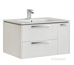 Тумба с раковиной Roca Lago 857296806 80 белый глянец для ванной в интернет-магазине Sanbest