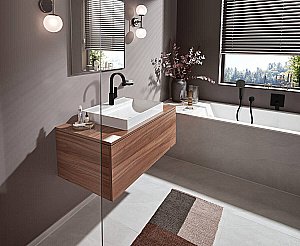 Смеситель для раковины Hansgrohe Vivenis 75030670 черный матовый купить в интернет-магазине сантехники Sanbest