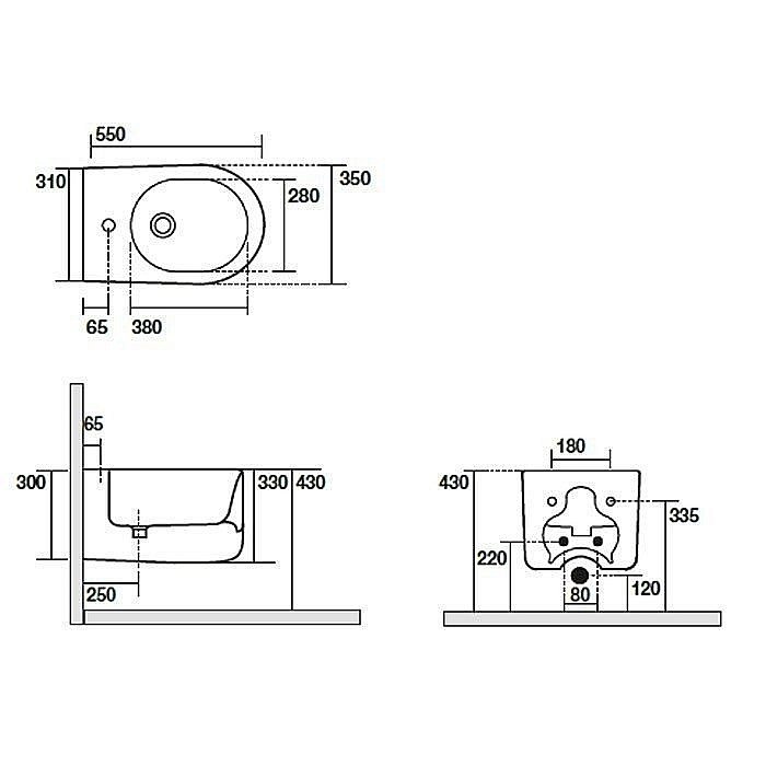 Биде подвесное Kerasan Nolita 532589*1 купить в интернет-магазине Sanbest