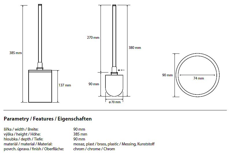 Ёршик напольный Bemeta Omega 104913092 купить в интернет-магазине сантехники Sanbest