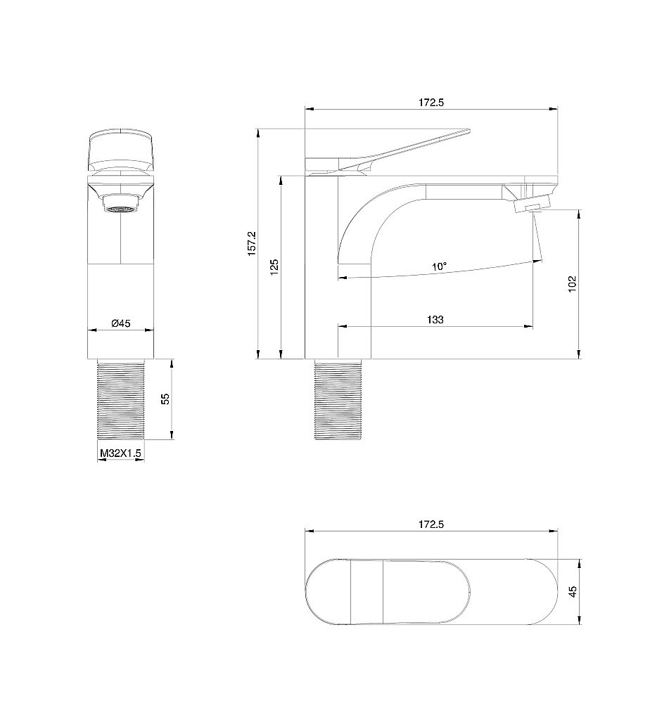 Смеситель для раковины WONZON & WOGHAND WW-XH-010-CR хром купить в интернет-магазине сантехники Sanbest