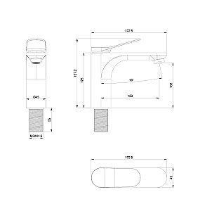 Смеситель для раковины WONZON & WOGHAND WW-XH-010-CR хром купить в интернет-магазине сантехники Sanbest
