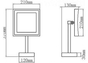 Зеркало косметическое Aquanet Lvyi 2205D купить в интернет-магазине сантехники Sanbest