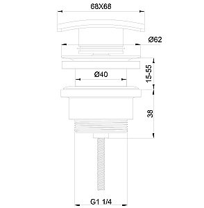 Донный клапан для раковины WONZON & WOGHAND WW-88SS13-BN брашированный никель купить в интернет-магазине сантехники Sanbest