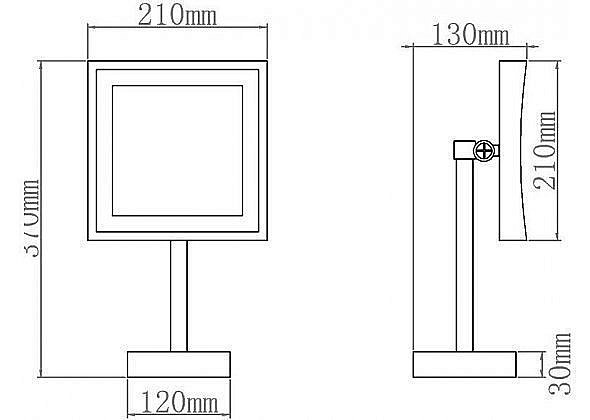 Зеркало косметическое Aquanet Lvyi 2205D купить в интернет-магазине сантехники Sanbest