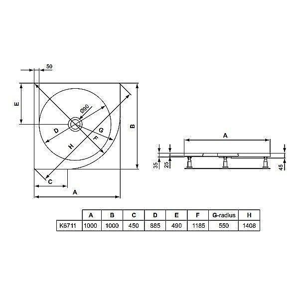 Душевой поддон Ideal Standard Tonic K671101 100x100 купить в интернет-магазине Sanbest