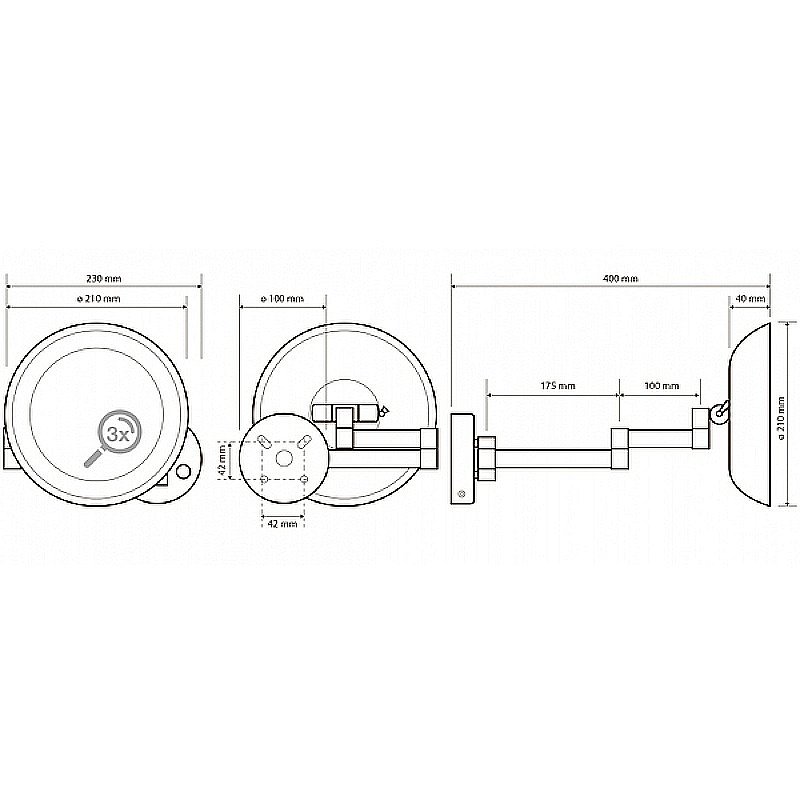 Зеркало косметическое Bemeta 116101802 хром купить в интернет-магазине сантехники Sanbest