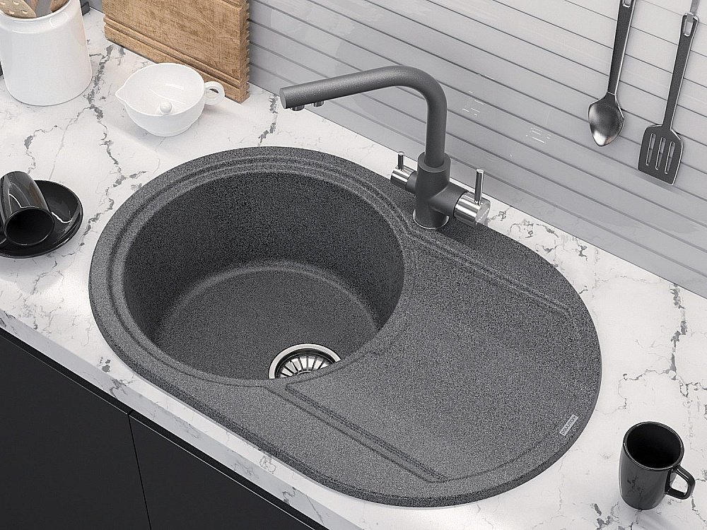 Смеситель для кухни Paulmark Essen Es213011-GRM серый металлик купить в интернет-магазине сантехники Sanbest