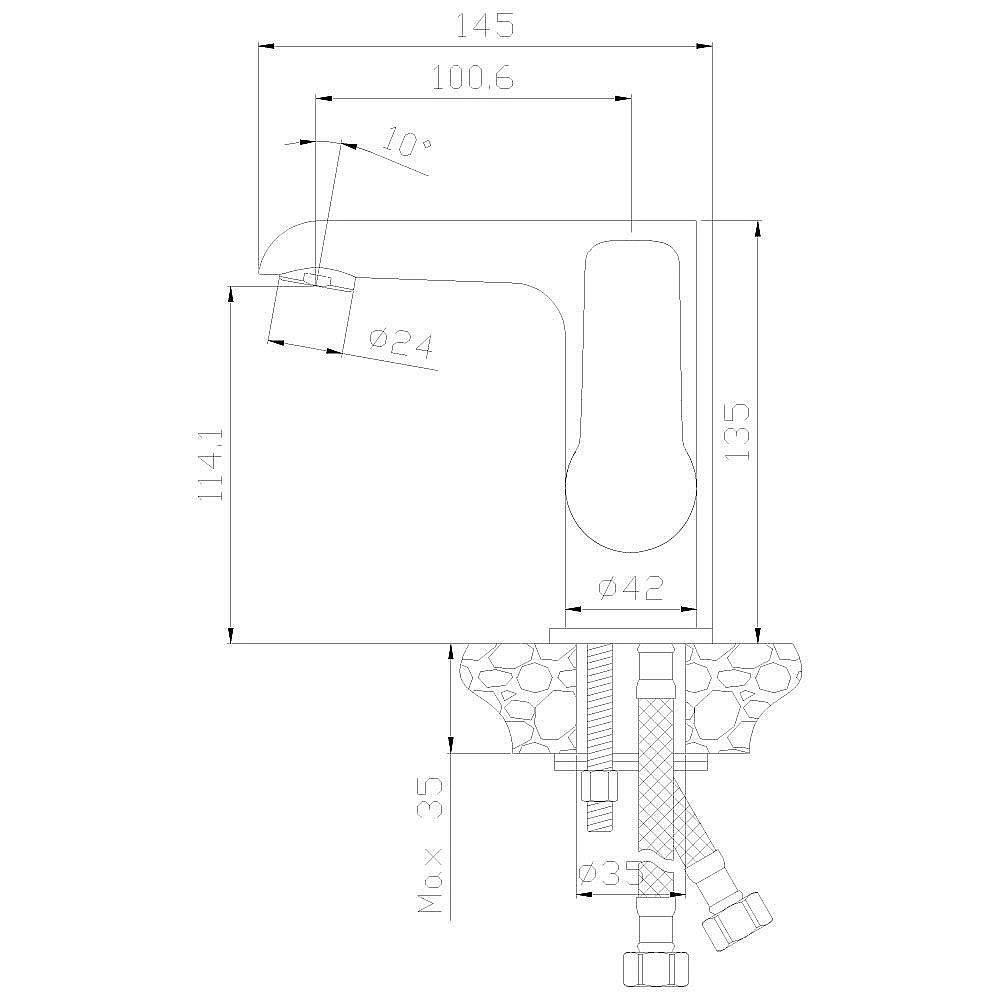 Смеситель для раковины Rossinka W W35-11 купить в интернет-магазине сантехники Sanbest