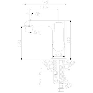 Смеситель для раковины Rossinka W W35-11 купить в интернет-магазине сантехники Sanbest