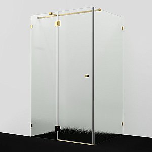 Душевой уголок WasserKRAFT Ems 76H 120х100 профиль золото глянцевое/стекло текстурное купить в интернет-магазине Sanbest