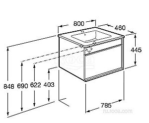 Тумба с раковиной Roca Aneto 857430806 80 белый для ванной в интернет-магазине Sanbest