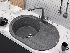 Смеситель для кухни Paulmark Essen Es213011-GRM серый металлик купить в интернет-магазине сантехники Sanbest