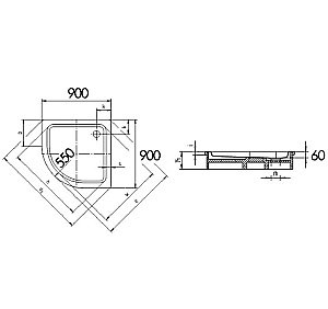 Душевой поддон Kaldewei Arrondo 871-2 90x90 купить в интернет-магазине Sanbest