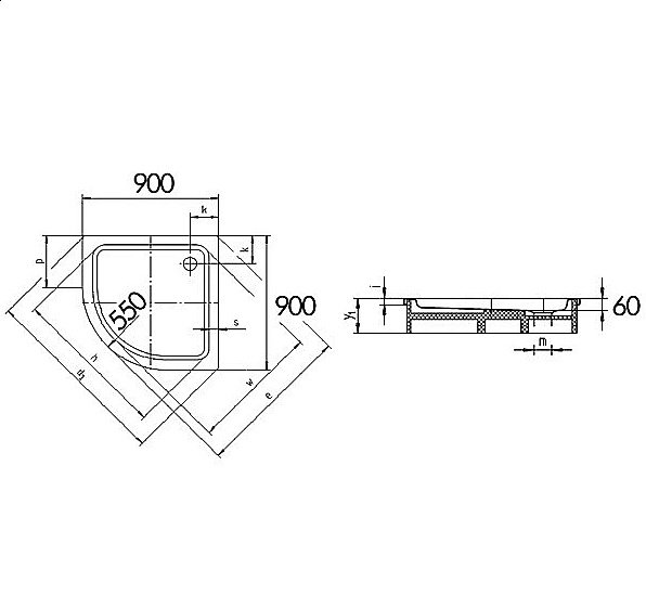 Душевой поддон Kaldewei Arrondo 871-2 90x90 купить в интернет-магазине Sanbest