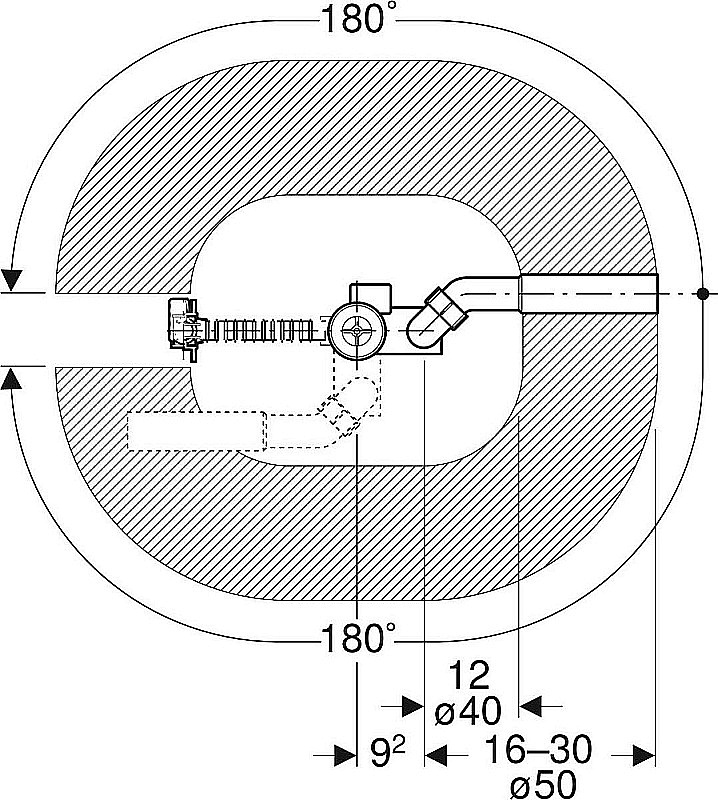 Слив-перелив для ванны Geberit 150.520.21.6 хром купить в интернет-магазине сантехники Sanbest