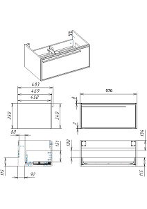 Тумба с раковиной LA FENICE Elba Grigio 100 серая для ванной в интернет-магазине Sanbest