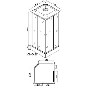 Душевая кабина Loranto CS-6491F 90х90 прозрачное стекло/профиль сатин купить в интернет-магазине Sanbest