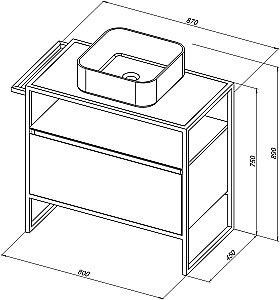 Тумба с раковиной Allen Brau PRIORITY 1.31002.BGM 80 синий матовый для ванной в интернет-магазине Sanbest