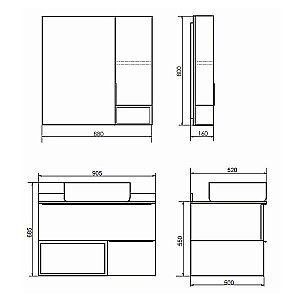 Тумба с раковиной Comforty Штутгарт 00-00002868 90 дуб тёмно-коричневый для ванной в интернет-магазине Sanbest