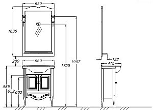 Тумба с раковиной Опадирис Брунелла 65 белая матовая для ванной в интернет-магазине Sanbest