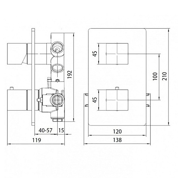 Смеситель для душа Bossini Cube Z00061.030 хром купить в интернет-магазине сантехники Sanbest